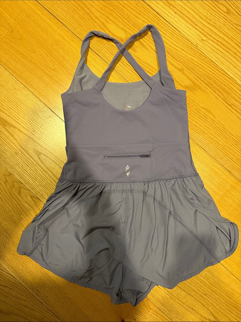 Free People RUNSIE Lavender Cutout Athletic Romper - Picture 2 of 3